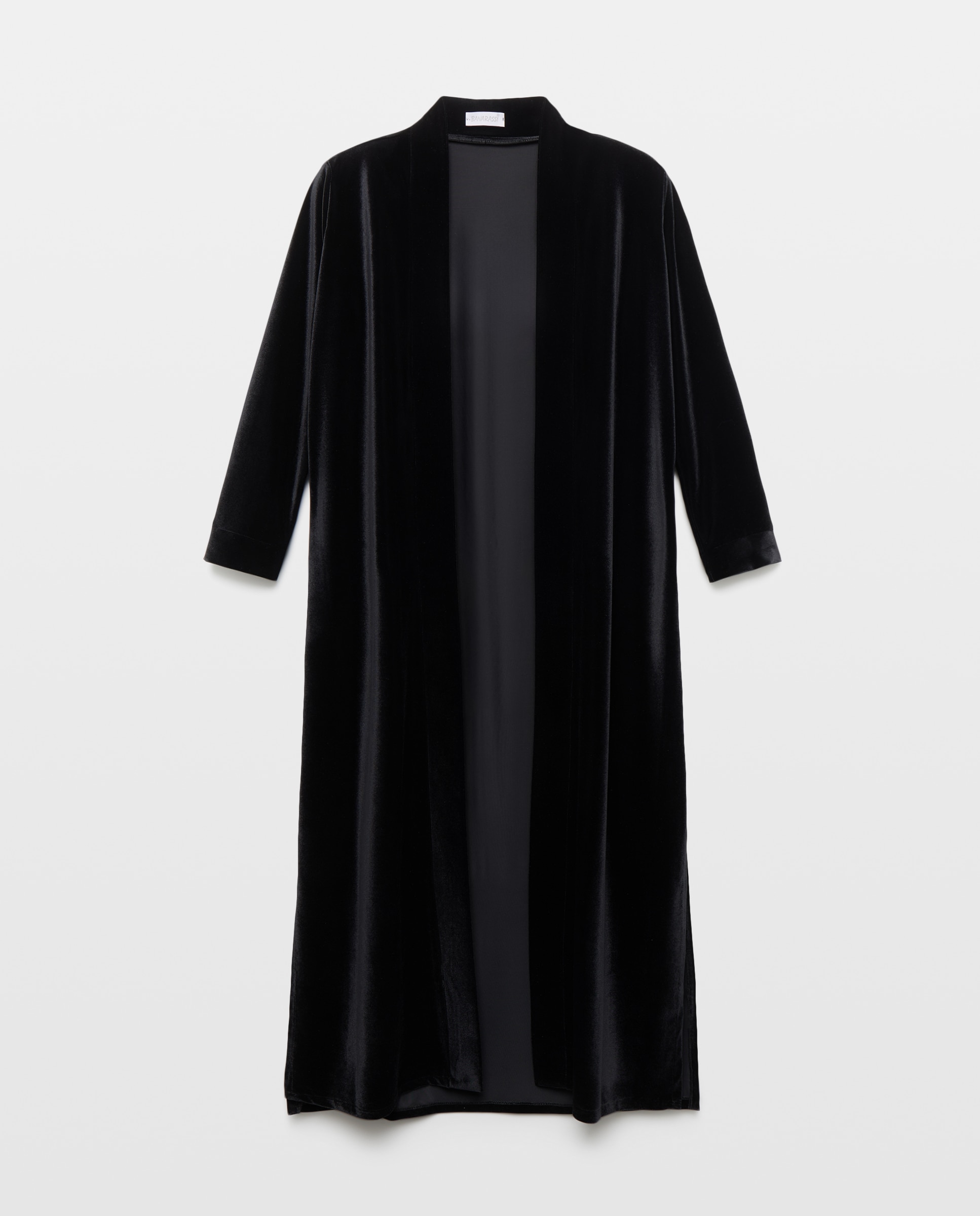 Abrigo de fiesta liso terciopelo de Banarassi - Negro Negro-4