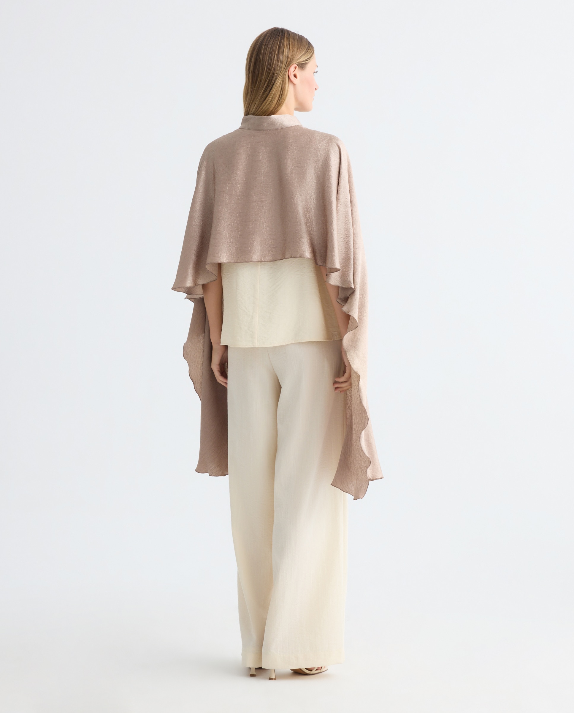 Capa jaquard media largura lazo de fiesta de Banarassi - Beige Beige-3