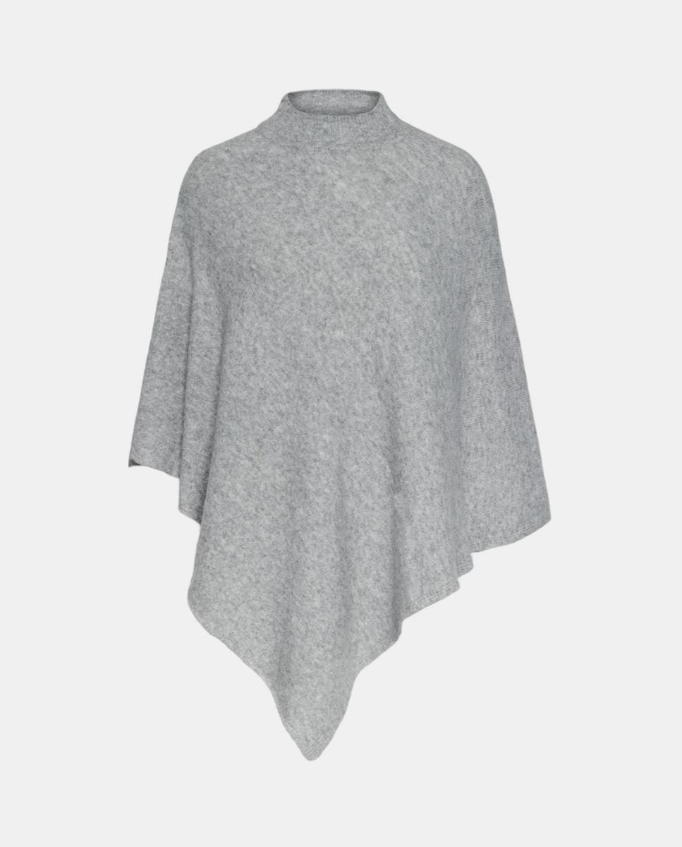 Poncho com Gola - Preto Cinzento-5