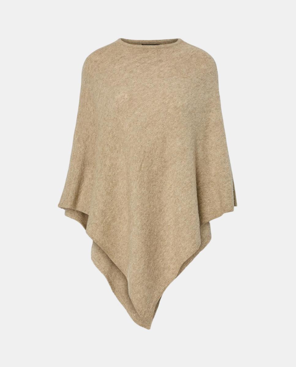 Imagen 4 de Poncho de lurex - Pieces - Azul marino Beige