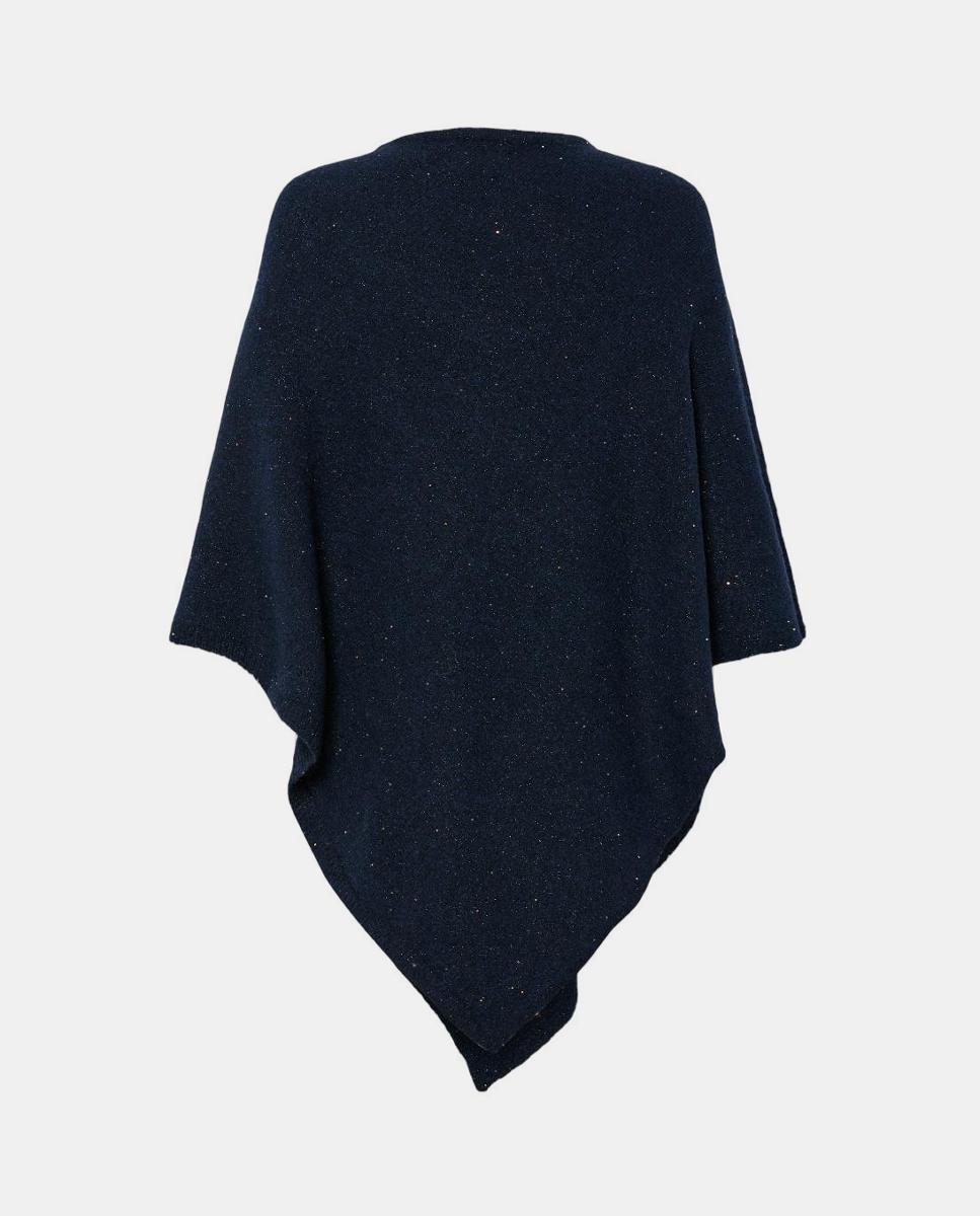Poncho de Fio Metalizado Azul-marinho-4