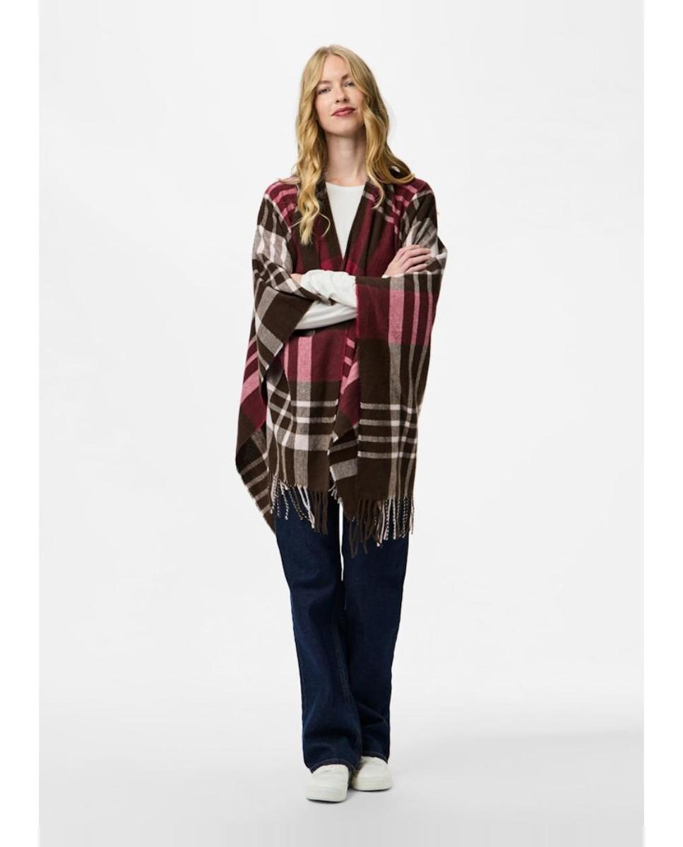 Poncho com Animal Print Vermelho-2