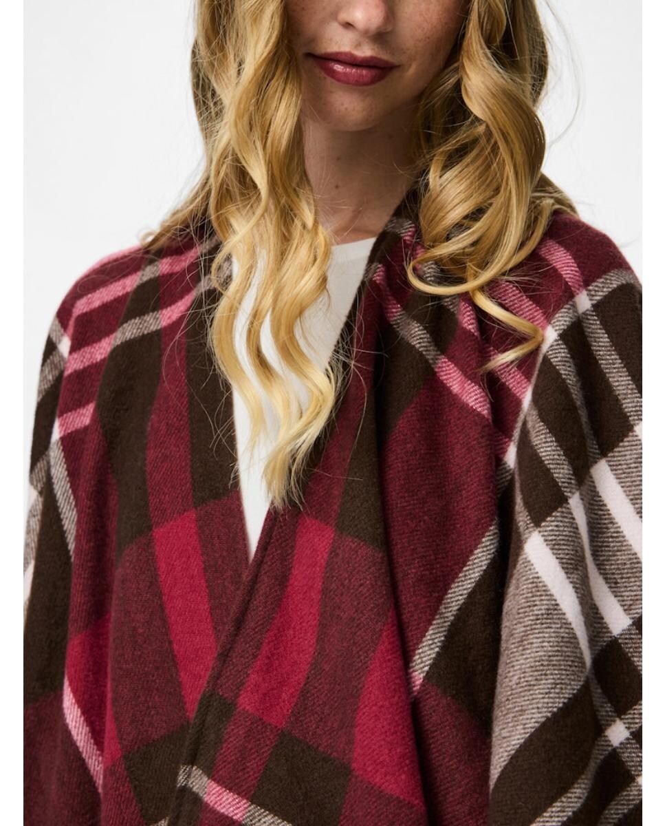 Poncho com Animal Print Vermelho-4