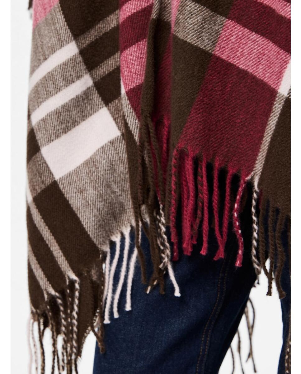 Poncho com Animal Print Vermelho-5