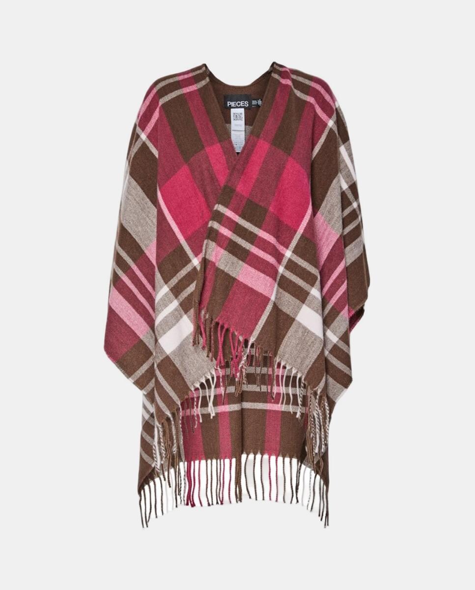 Poncho com Animal Print Vermelho-6