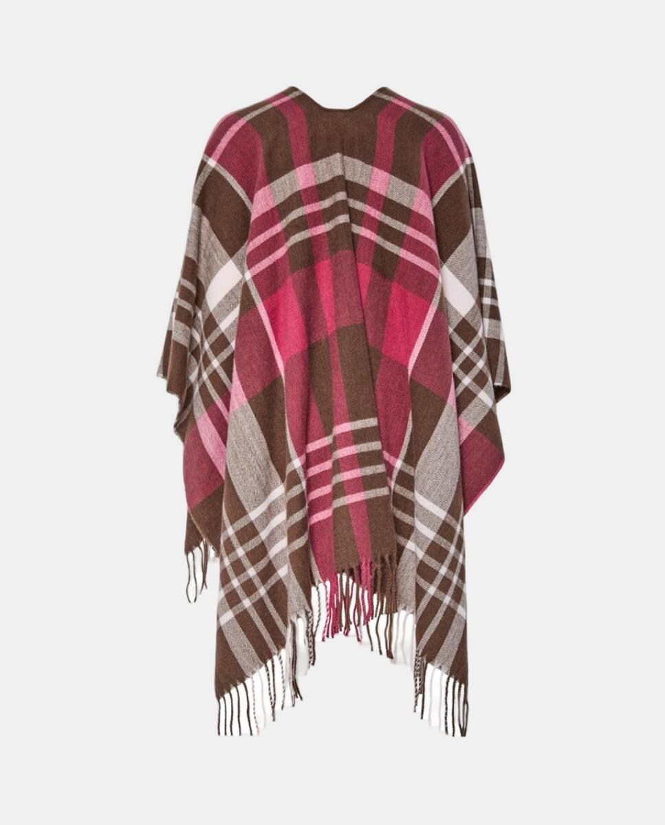 Poncho com Animal Print Vermelho-7