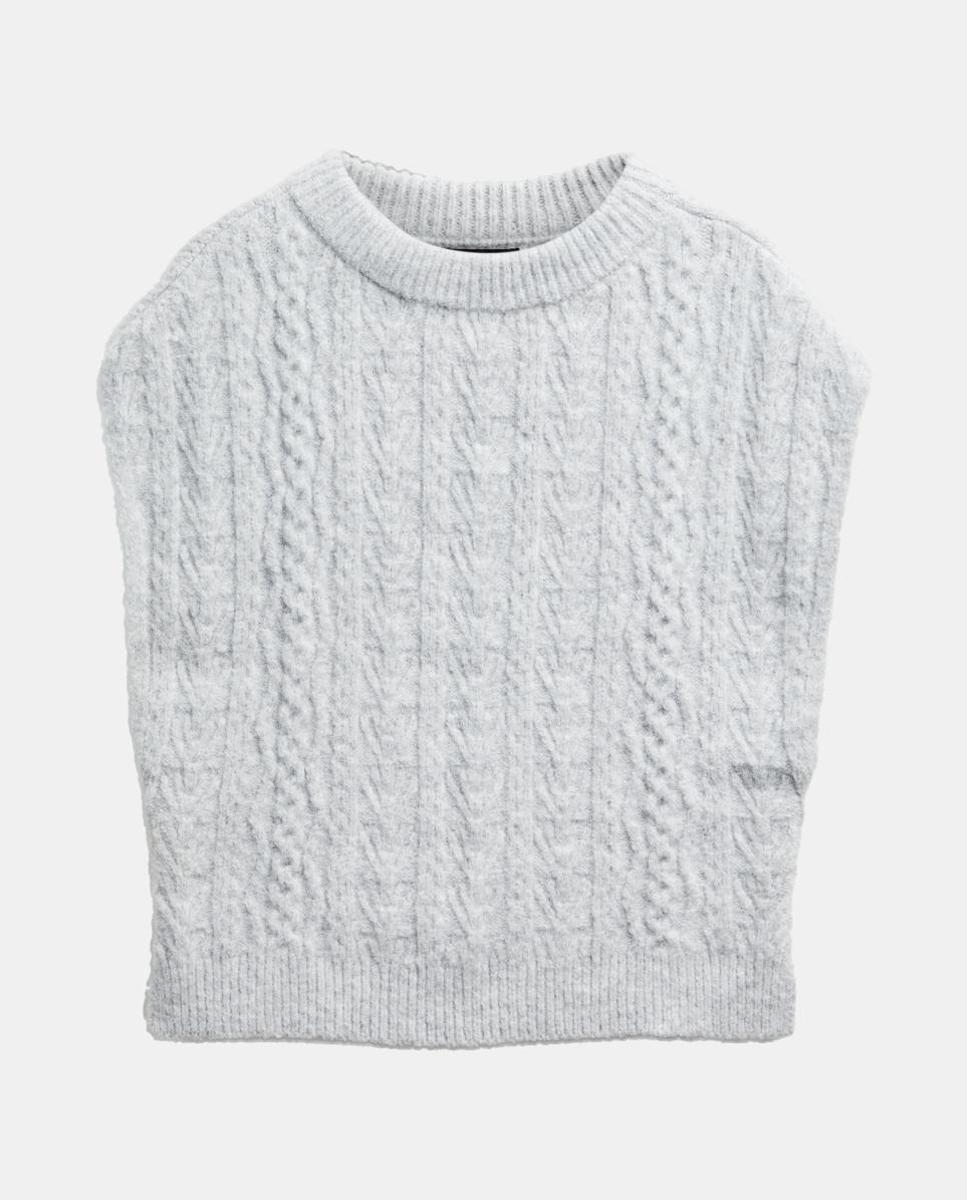 Poncho Tipo Colete Cinzento-claro-4