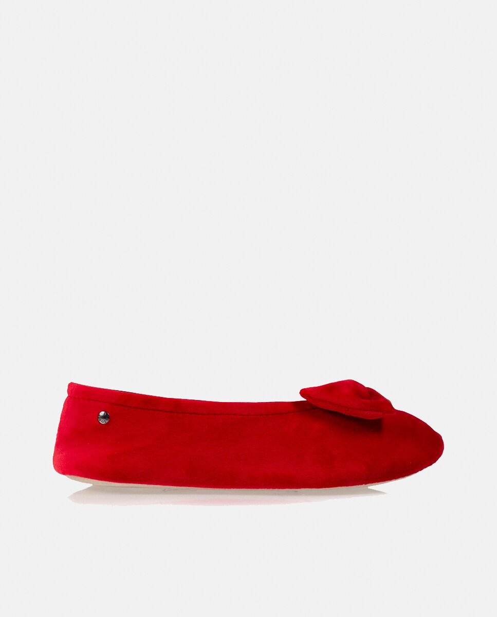 Pantufas tipo sabrinas em tom bordeaux Vermelho-1