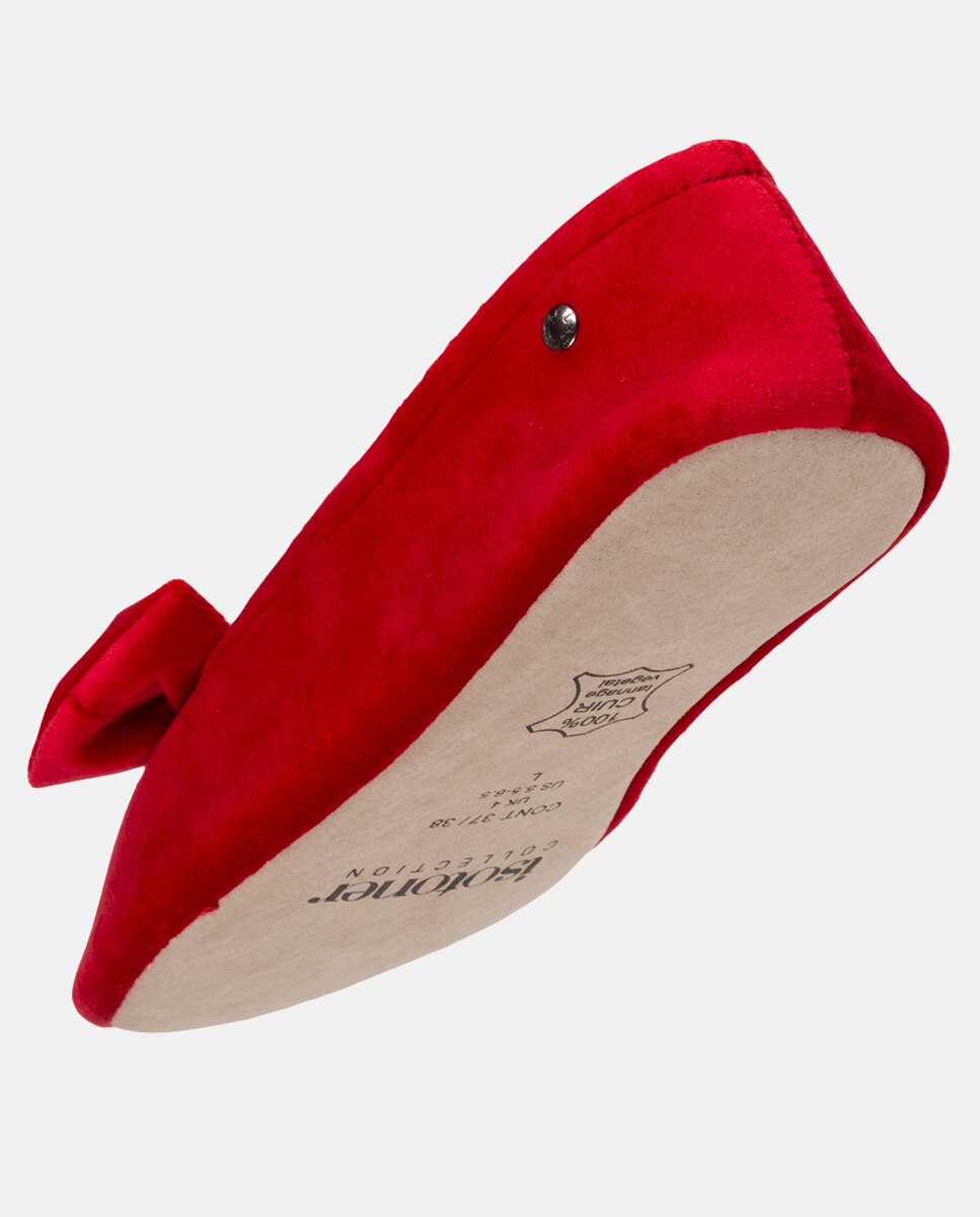 Pantufas tipo sabrinas em tom bordeaux Vermelho-3