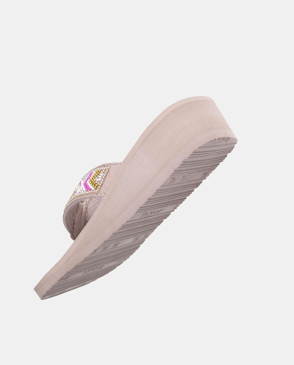 Chinelos com Calcanhar 4 cm Taupe-3