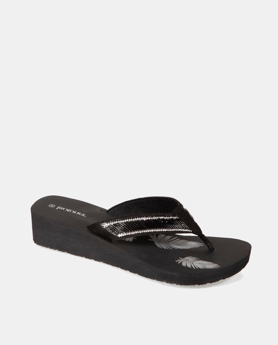 Chinelos com Calcanhar 4 cm Preto-1