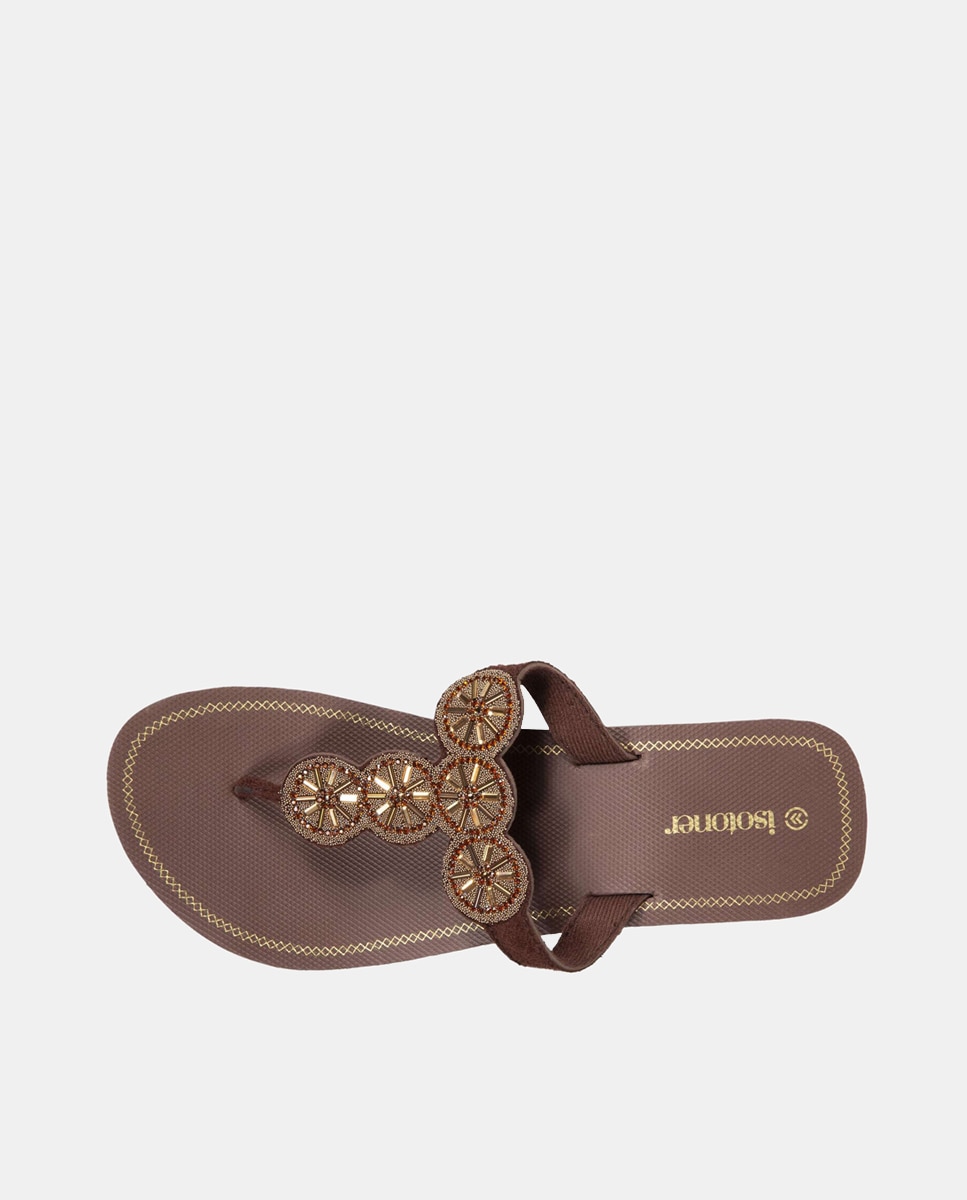 Chinelos com Calcanhar 4 cm Castanho-escuro-2