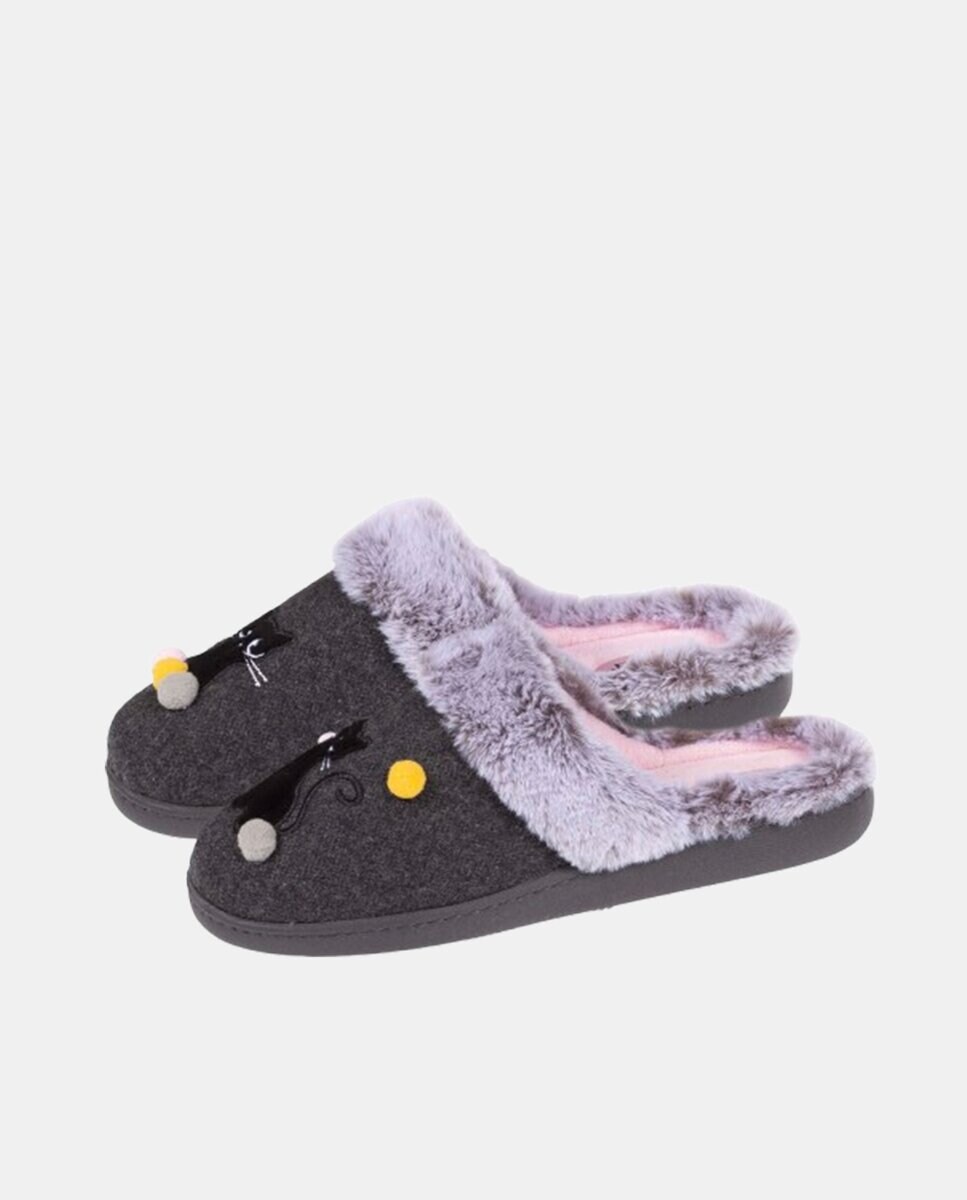 Chinelos de Quarto Ergonómicos Gatos Cinzento-escuro-2