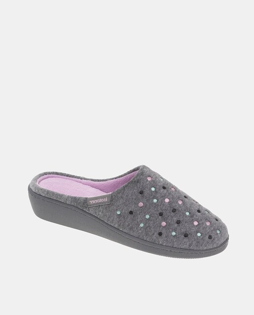 Imagen 0 de Zapatilla de casa Chinela tacon 4 cm ergonomica plantilla Everywear tercipelo puntos