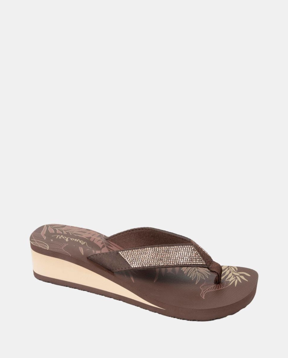 Chinelos de Salto de 4 cm Castanho-1