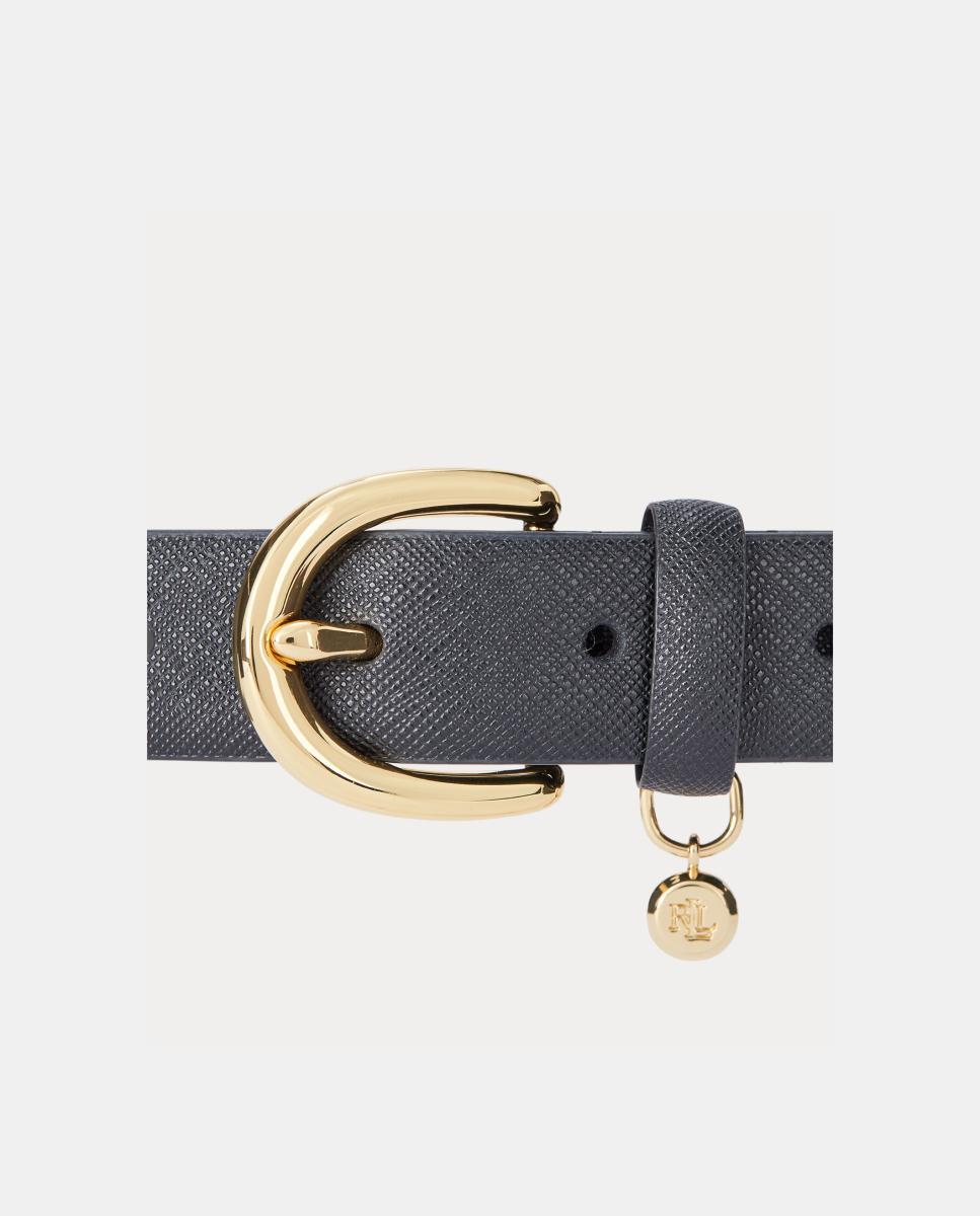 Cinto em Pele Saffiano Preto-2