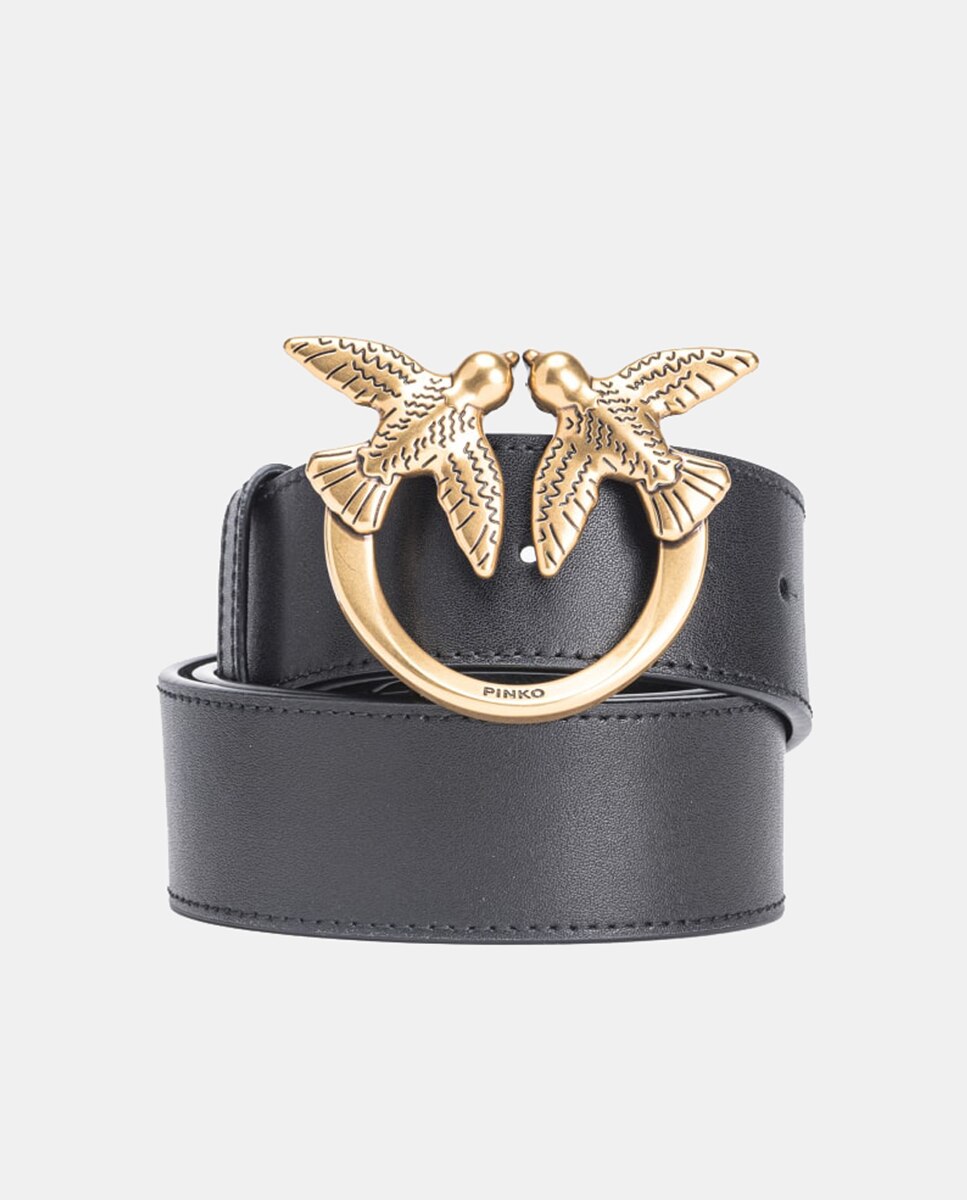 Cinto 4 cm com Fivela Dourada - Preto Preto-1