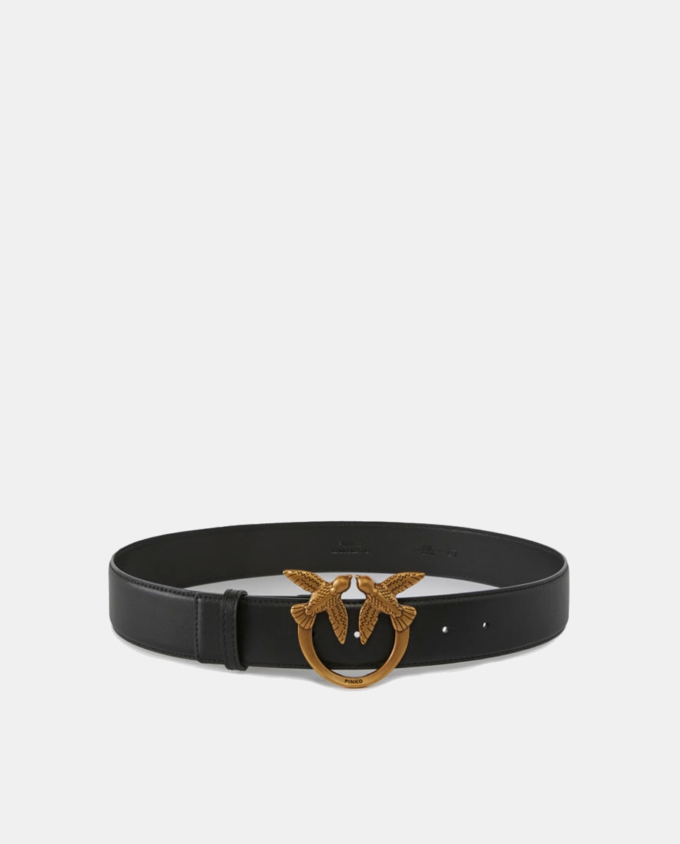 Cinto 4 cm com Fivela Dourada - Preto Preto-2