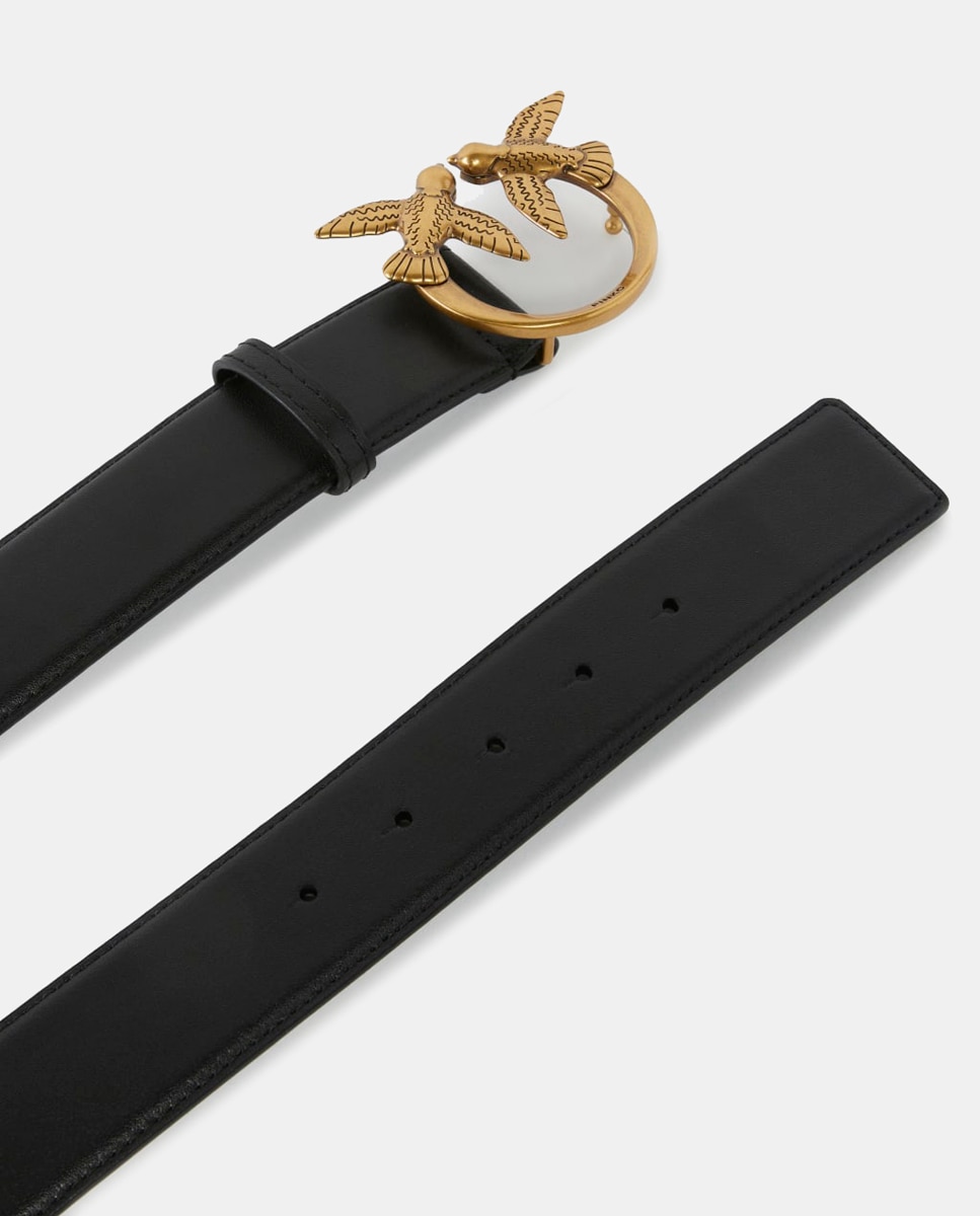 Cinto 4 cm com Fivela Dourada - Preto Preto-3
