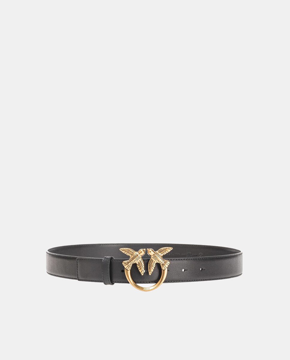 Cinto 3 cm com Fivela Dourada - Preto Preto-2
