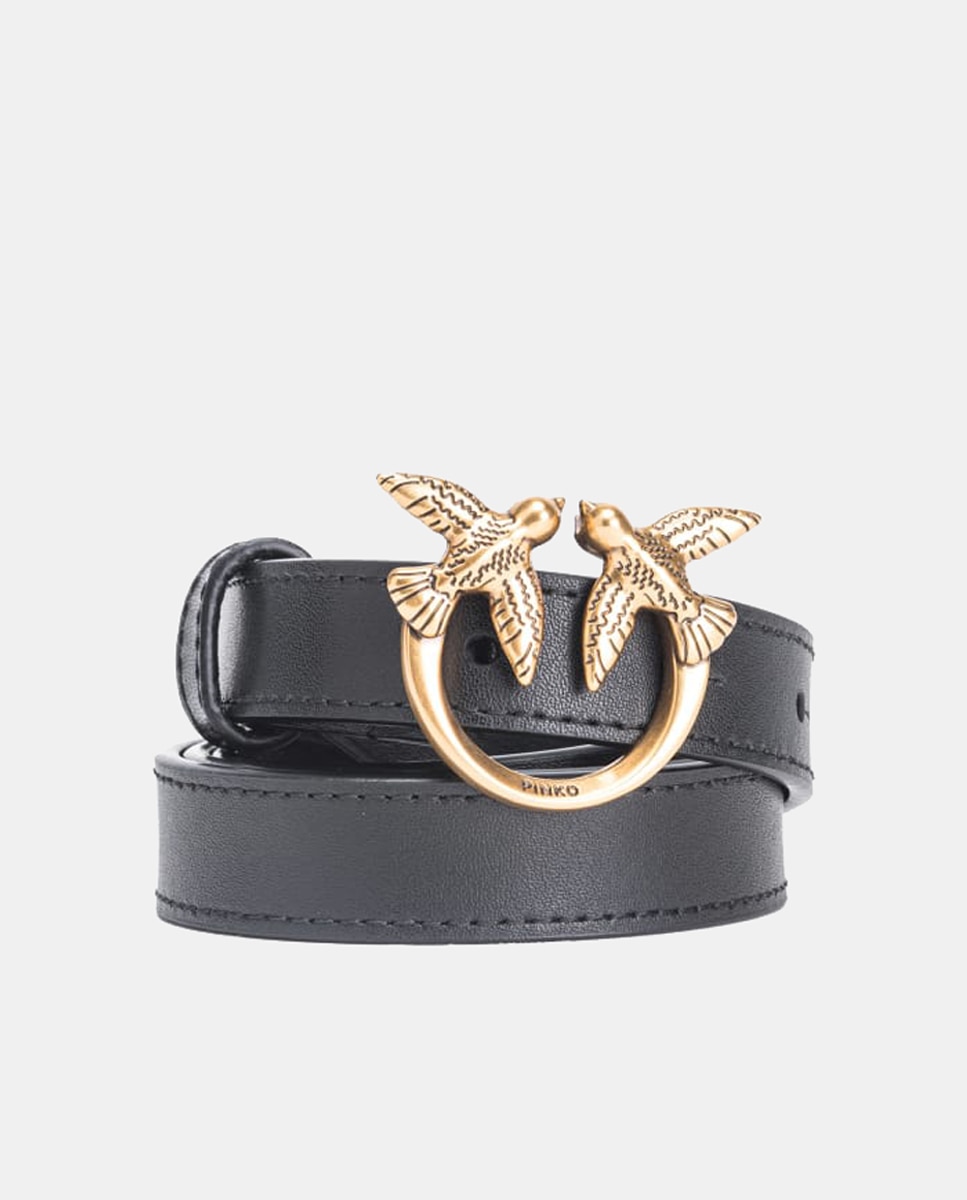Cinto 2 cm com Fivela Dourada - Preto Preto-1