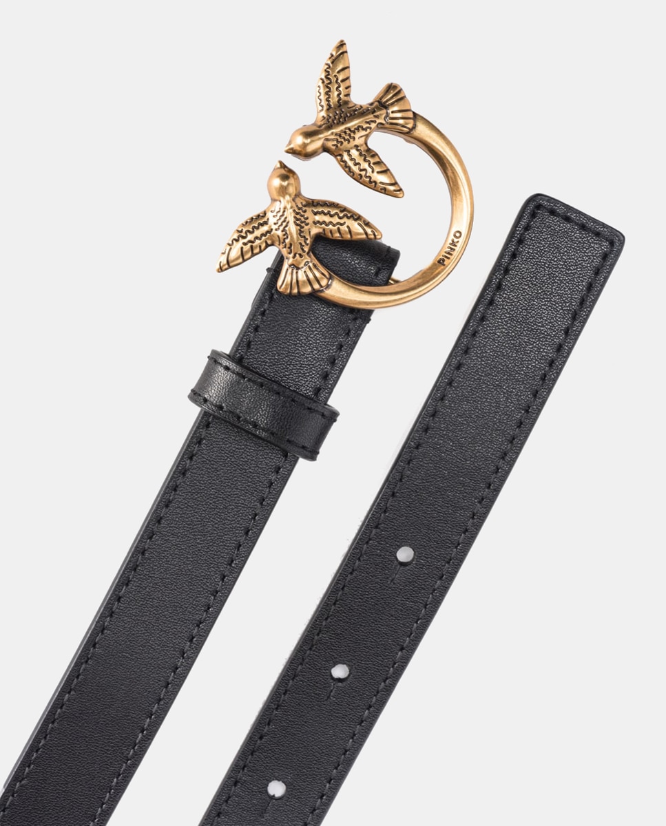 Cinto 2 cm com Fivela Dourada - Preto Preto-3