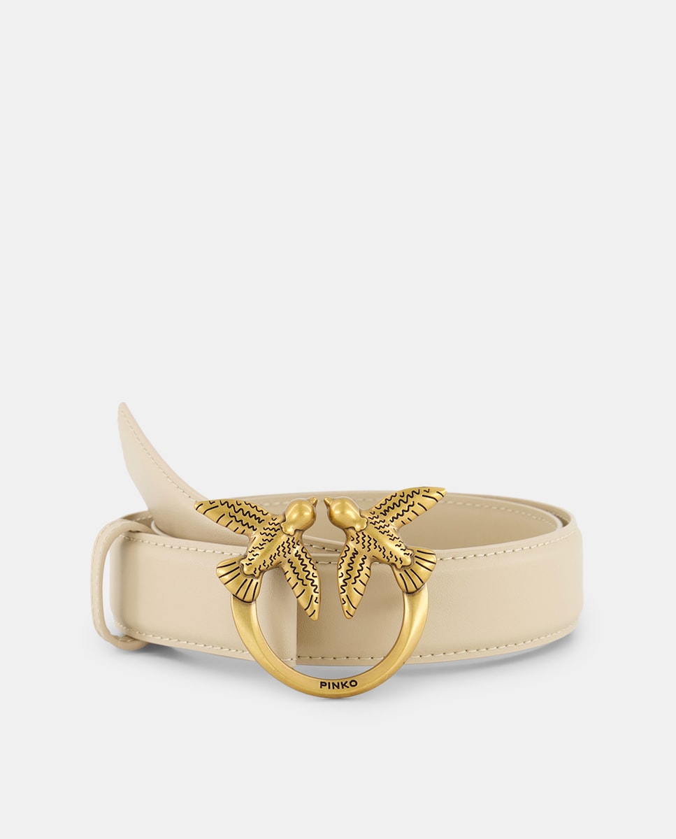 Cinto de 3 cm com Fivela Bege-1