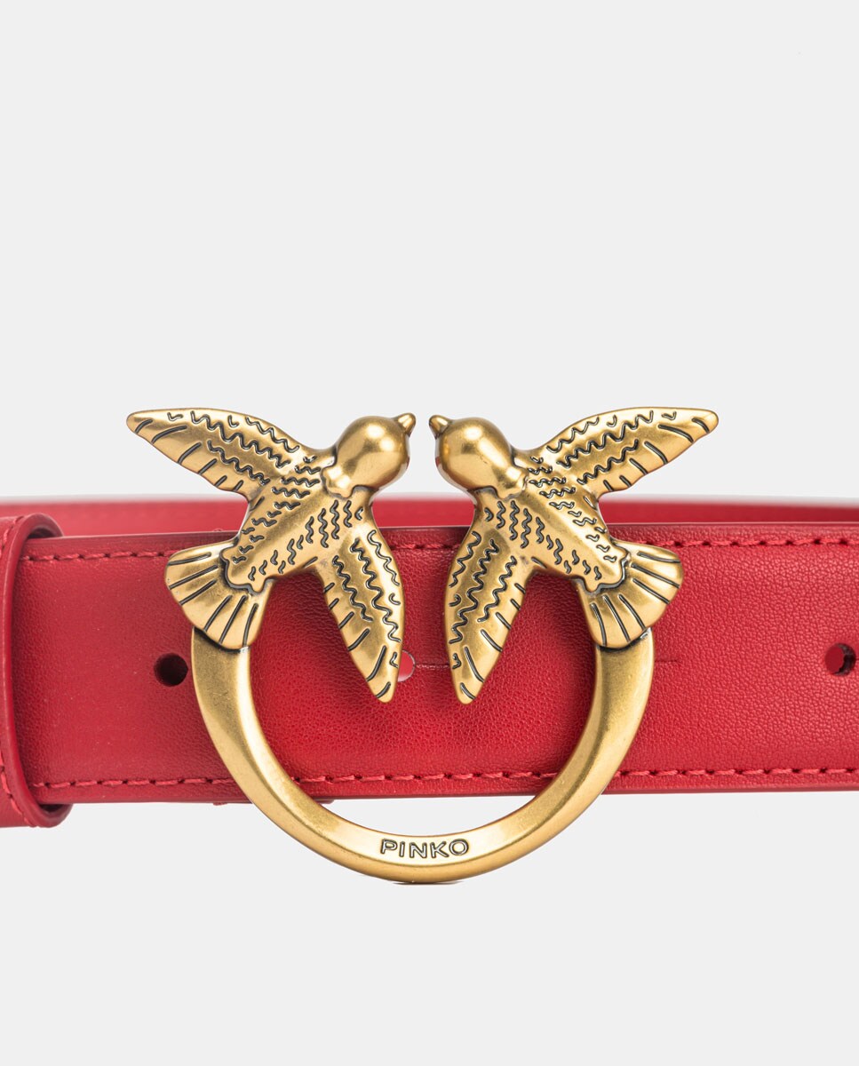 Cinto de 3 cm com Fivela Vermelho-3