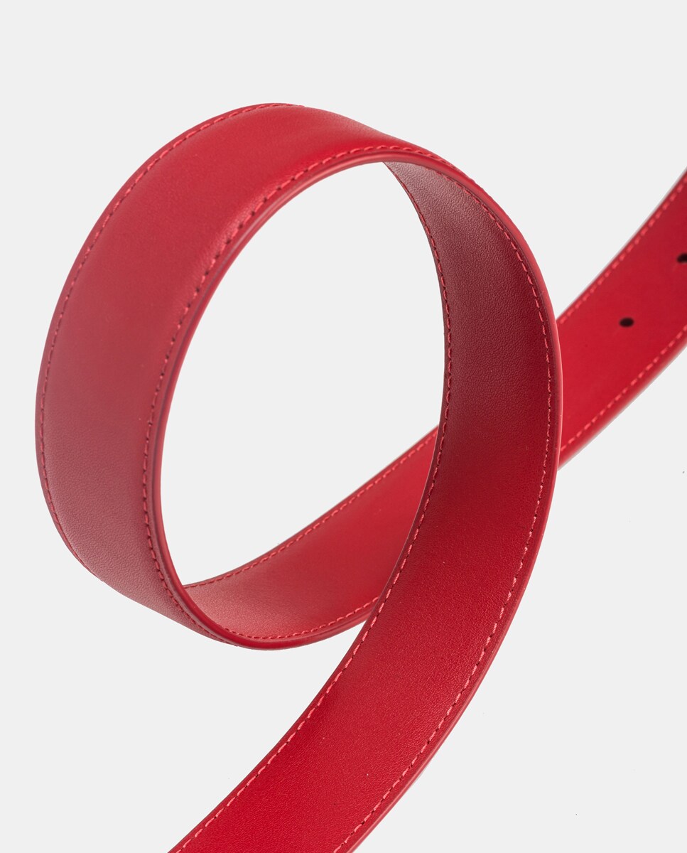 Cinto de 3 cm com Fivela Vermelho-5