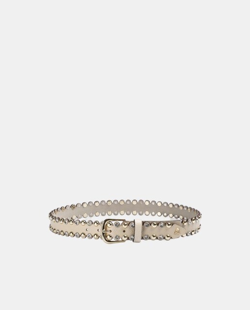 Imagen 0 de Cinturón SANDY BELT beige con tachuelas