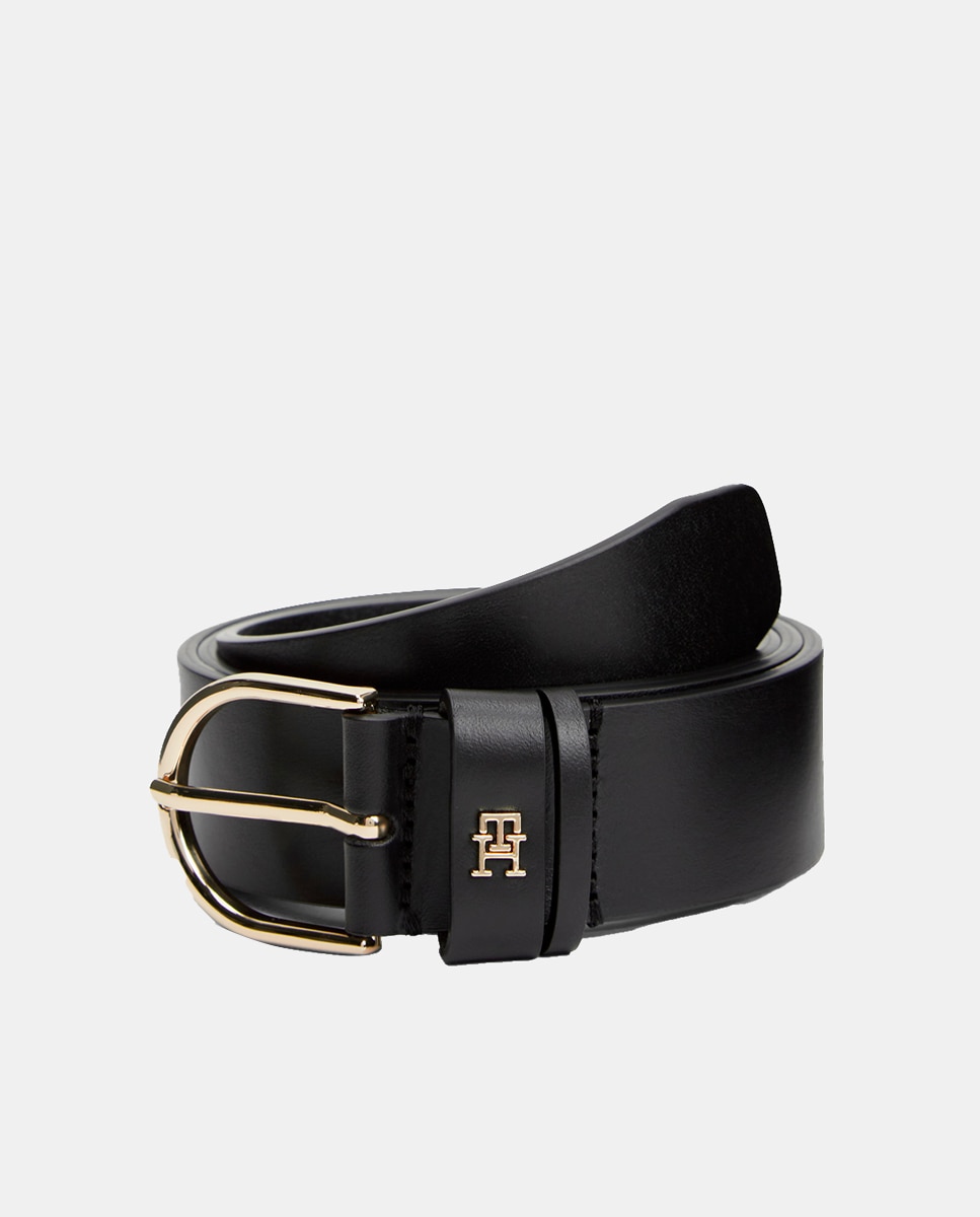 Cinto de pele em preto Preto-1