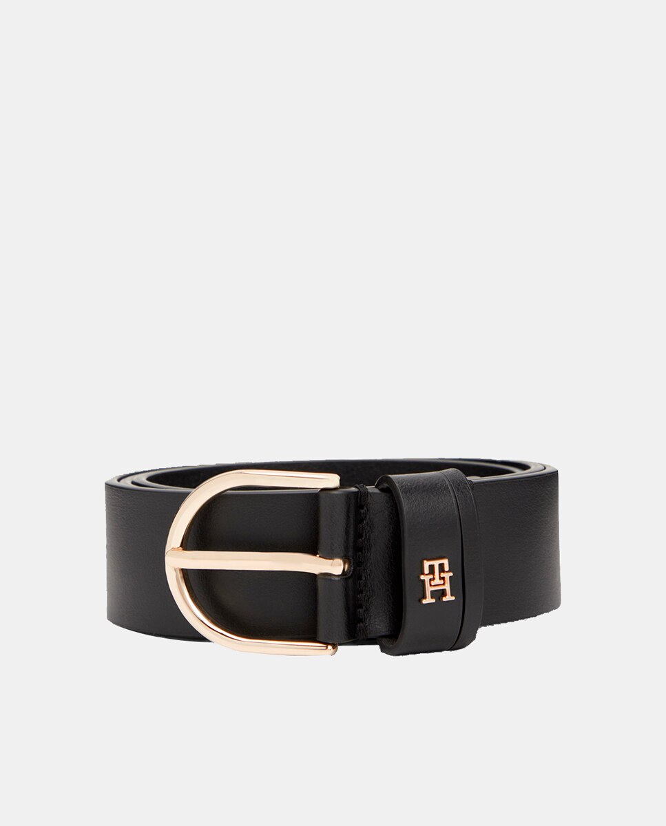 Cinto de pele em preto Preto-4