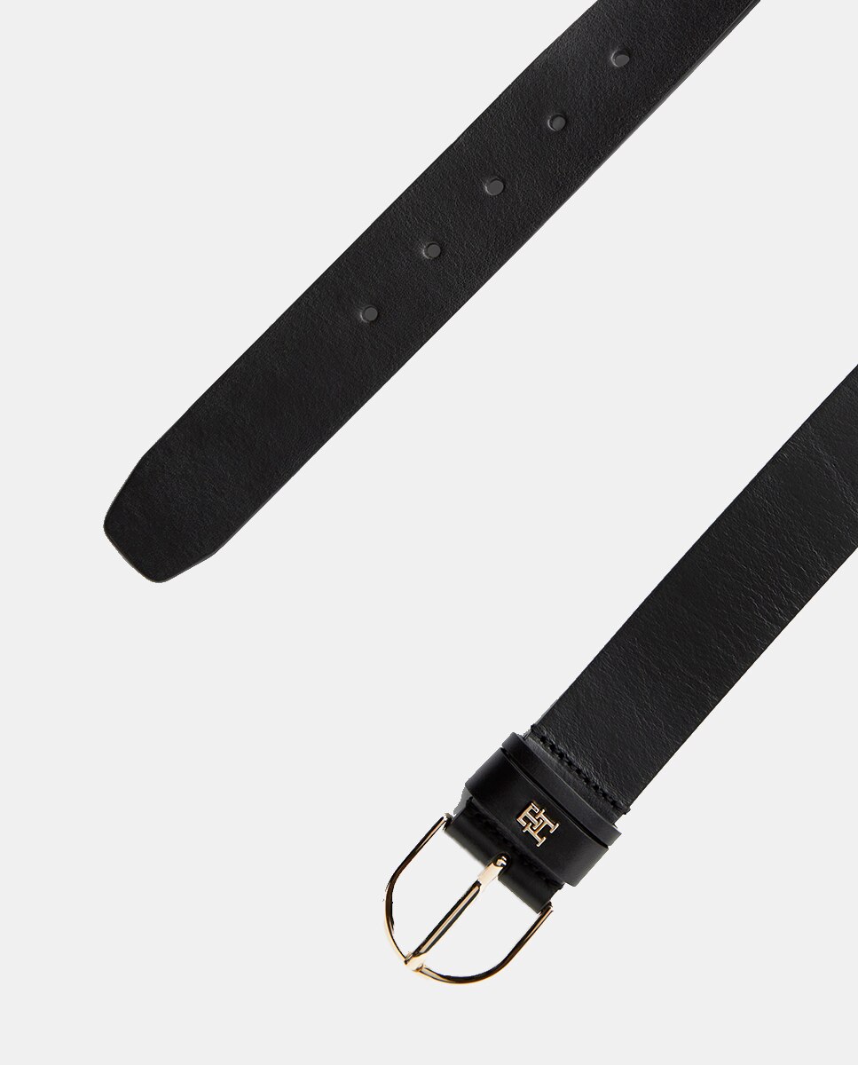 Cinto de pele em preto Preto-5