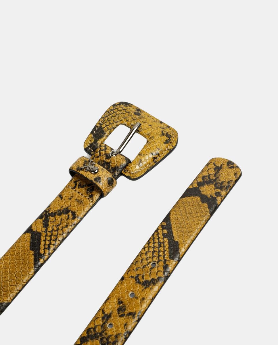 Cinto em pele Amarelo-4