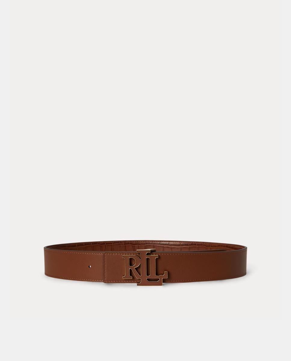 Cinto em Pele com Fivela LRL Castanho-3