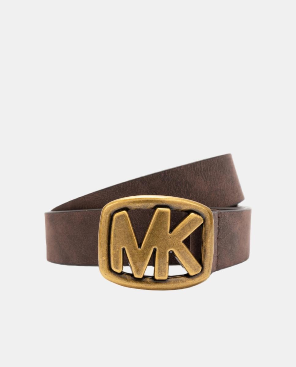 Imagen 0 de Cinturón MK con hebilla en acabado mate Marrón oscuro