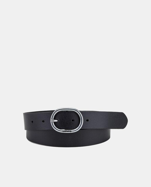 Imagem 0 de Cinto em pele preto com fivela oval