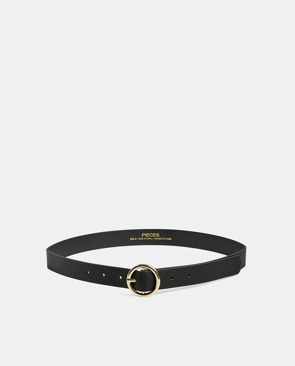 Cinto com Fivela Redonda - Preto Preto-1