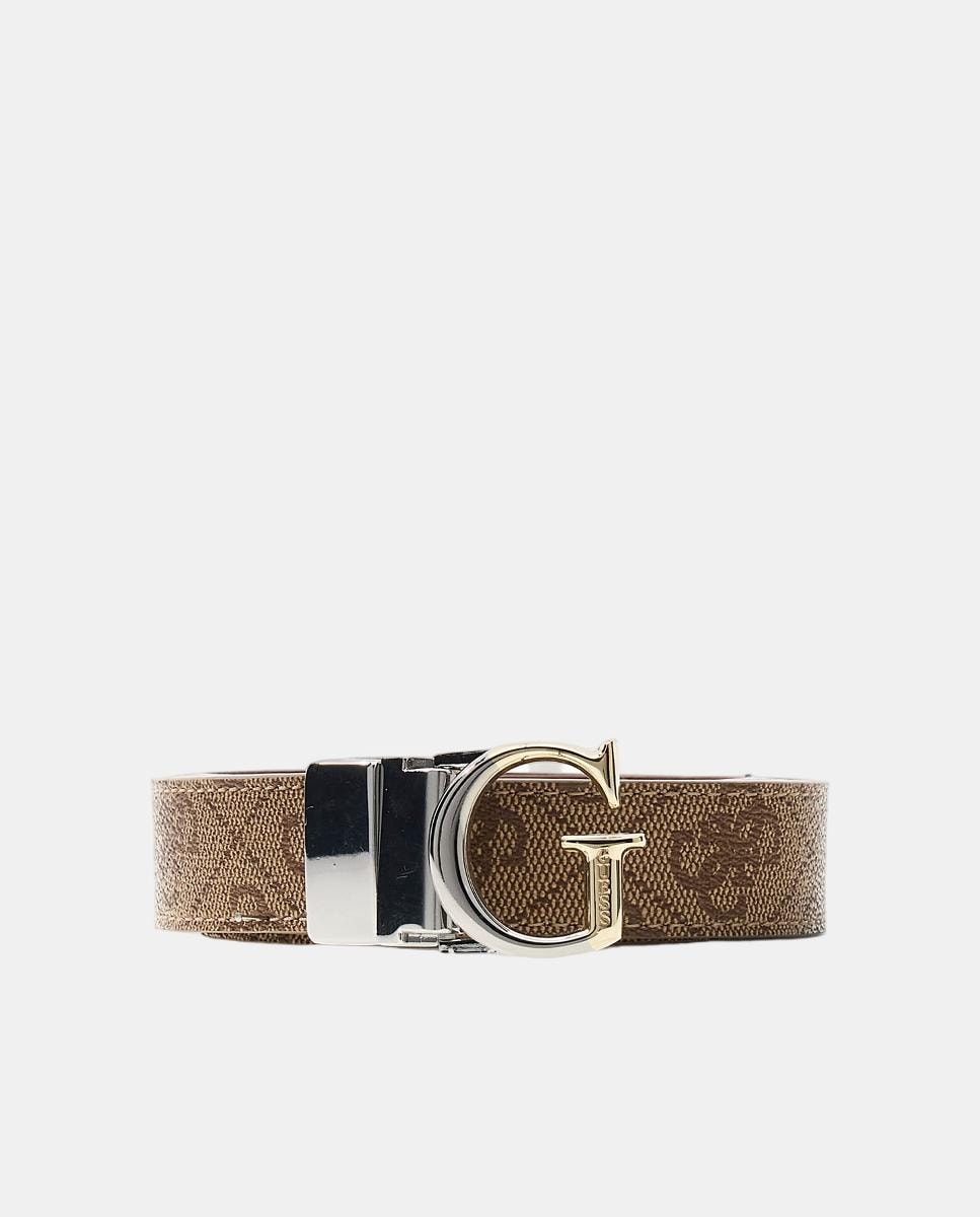 Cinto Ajustável com Fivela Tipo G Retangular Metálica Bege-2