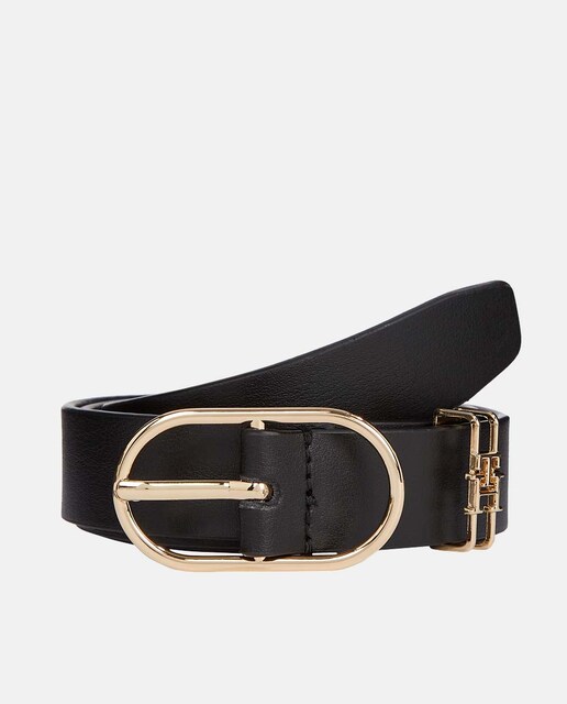 Imagem 0 de Cinto em Pele com Fivela Oval - Preto