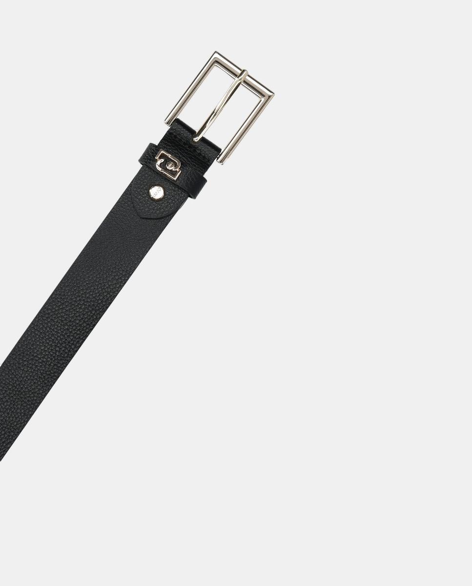 Cinto Liso com Fivela Cruzada Preto-3