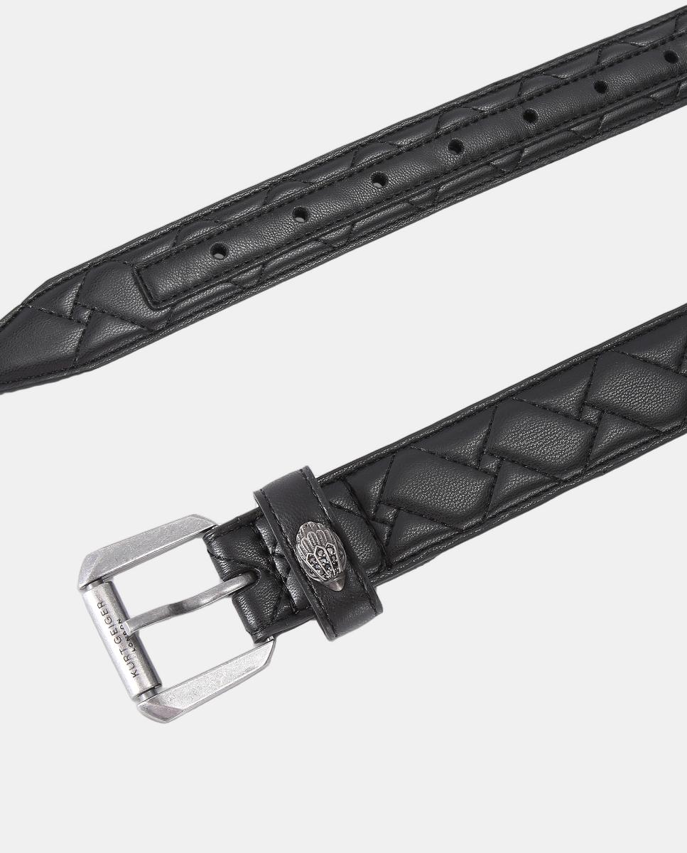 Cinto Kensington Acolchoado - Prateado Preto-2