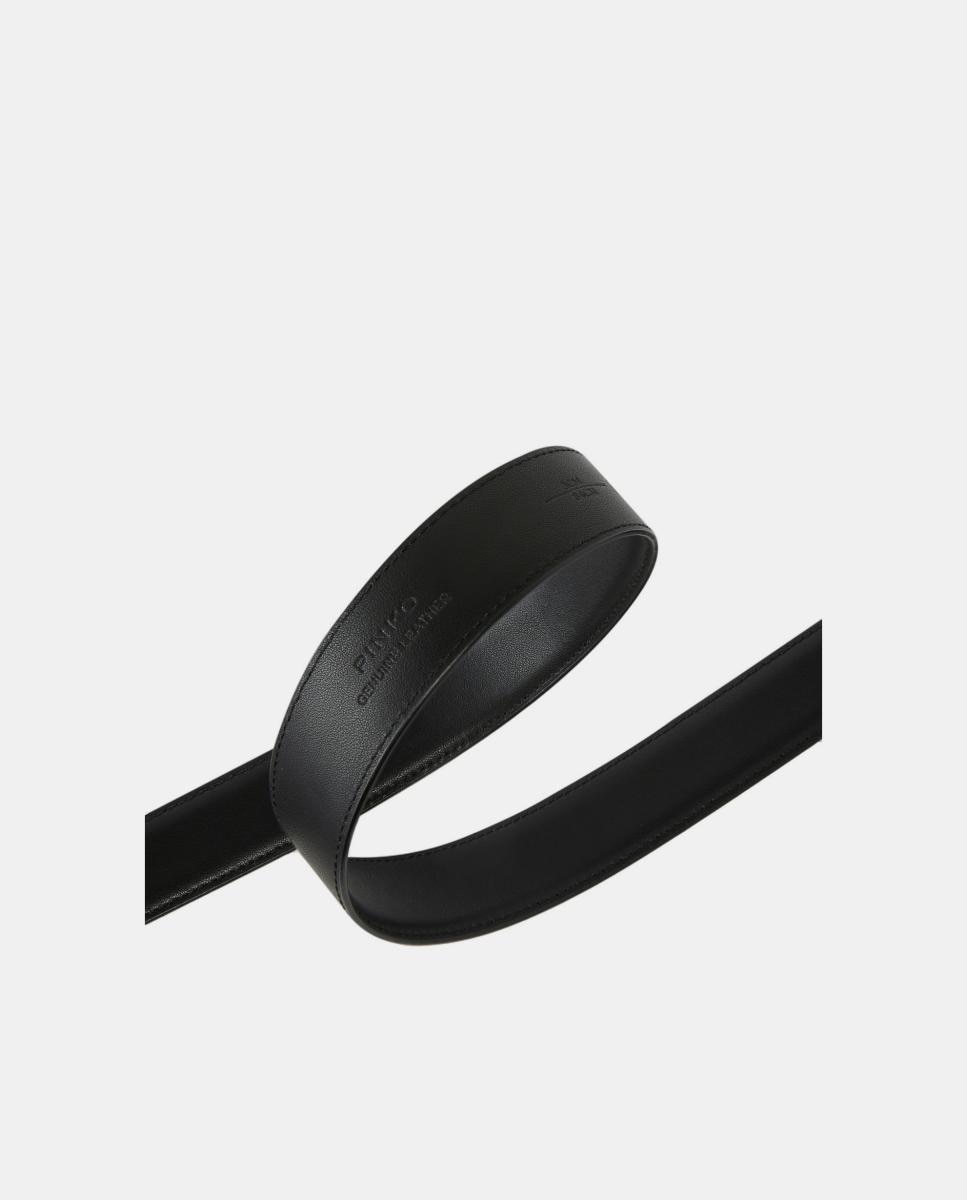 Cinto de 3 cm com Fivela Prateada Preto-4