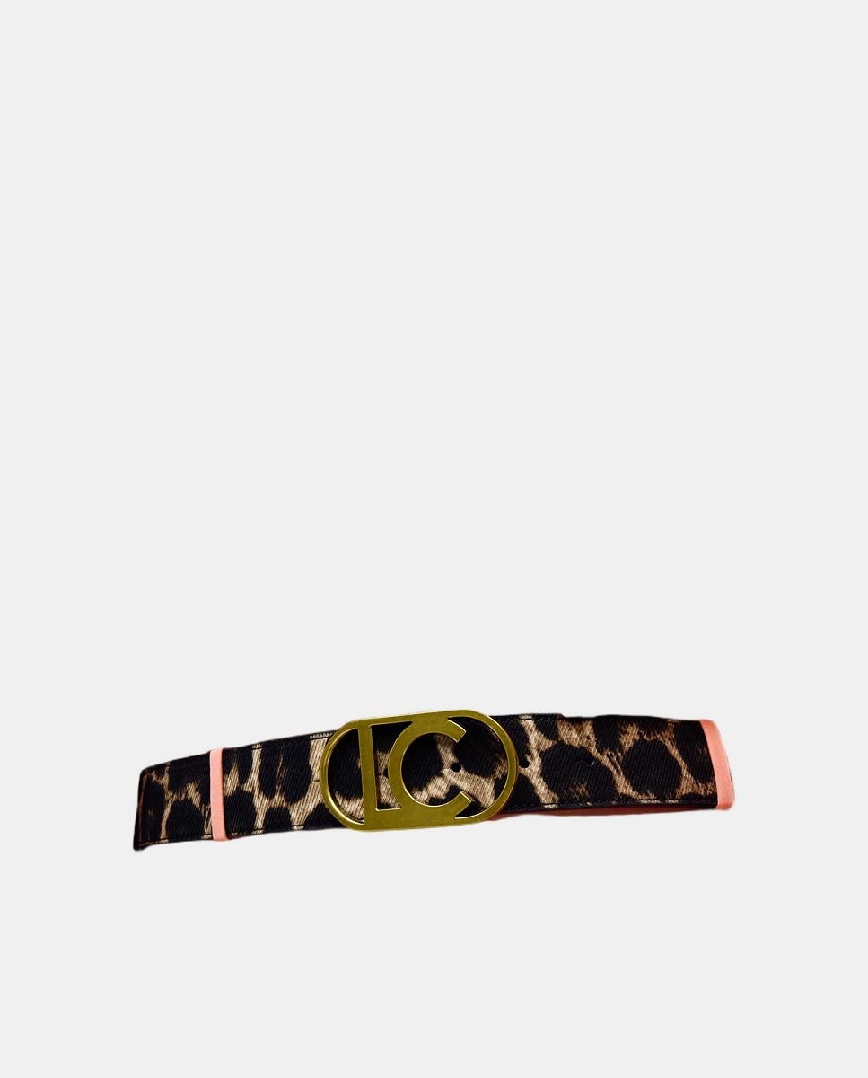 Cinto Reversível com Animal Print e Fivela com Logótipo Oval Castanho-escuro-9