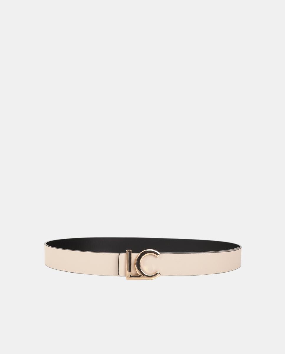 Cinto em Ecopele Reversível com Fivela Metálica LC - Preto/Cru Preto-5
