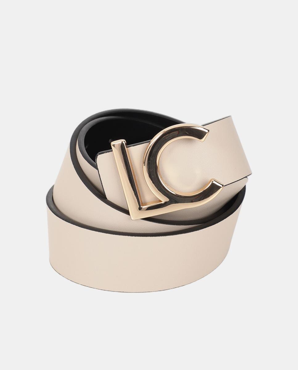 Cinto em Ecopele Reversível com Fivela Metálica LC - Preto/Cru Preto-8