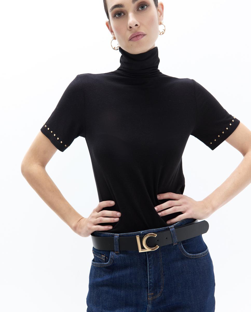 Cinto em Ecopele Reversível com Fivela Metálica LC - Preto/Cru Preto-11