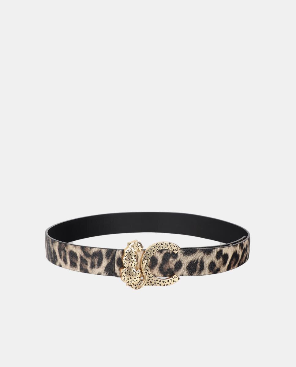 Cinto Reversível Leopardo com Fivela LC Leopardo - Preto Castanho-escuro-2