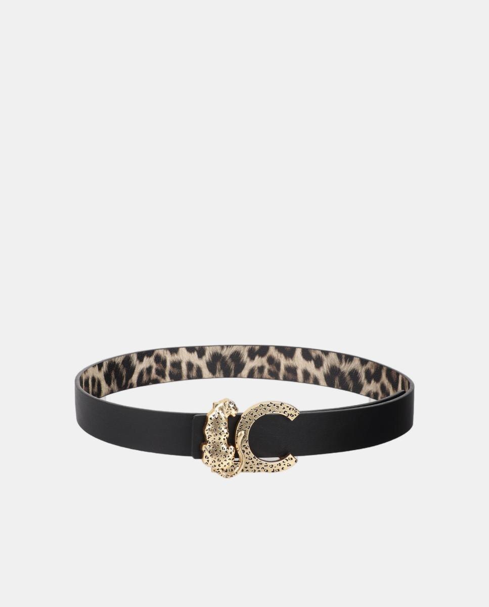 Cinto Reversível Leopardo com Fivela LC Leopardo - Preto Castanho-escuro-5