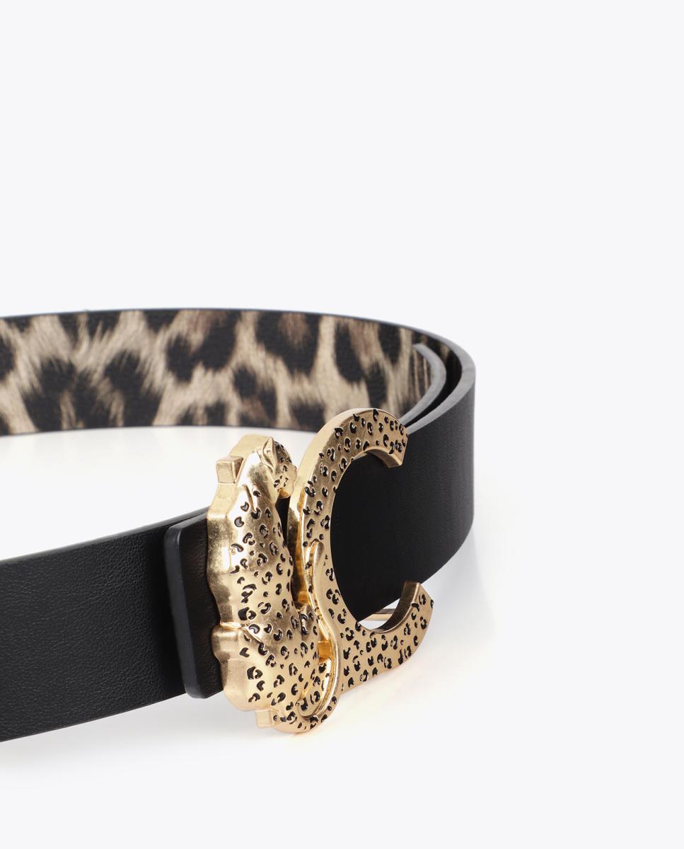 Cinto Reversível Leopardo com Fivela LC Leopardo - Preto Castanho-escuro-6